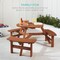 Best Choice Products 6-Person Circular Outdoor Wooden Picnic Table w/ 3 Built-In Benches, Umbrella Hole